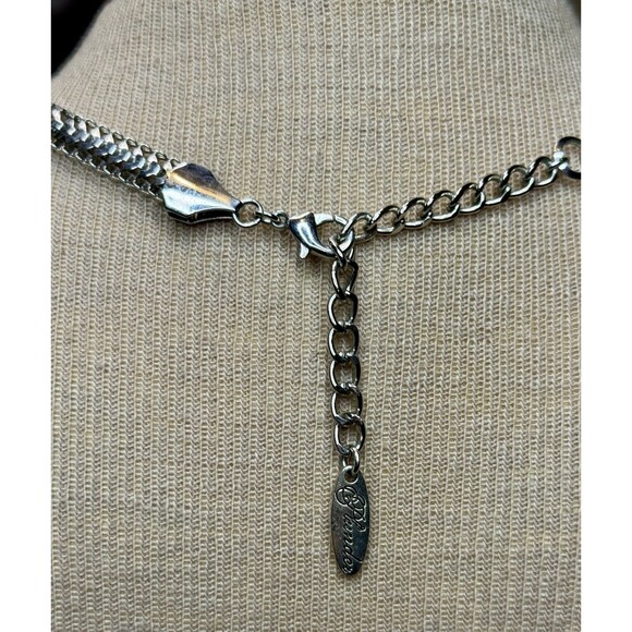 Plunder Cha-Cha Chain Silver Fringe Adjustable Necklace Signed Boho Chic - Picture 4 of 4